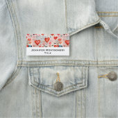 Rode harten grillige liefde patroon naamplaatje (In situ)