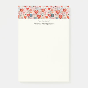 Rode harten grillige liefde patroon post-it® notes