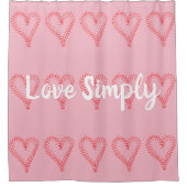 Rode harten houden van gewoon roze douchegordijn (Voorkant)