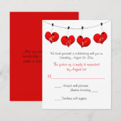 Rode harten Huwelijksbevestigingskaart Kaart (Voorkant / Achterkant)