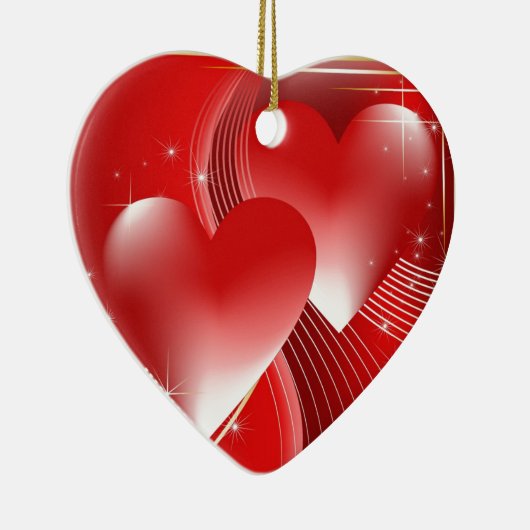 Rode harten keramisch ornament (Rechts)