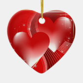 Rode harten keramisch ornament (Voorkant)