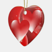 Rode harten keramisch ornament (Links)