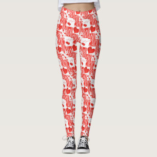 Rode harten, liefde. leggings