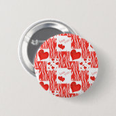 Rode harten, liefde. ronde button 5,7 cm (Voorkant /achterkant)
