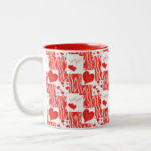 Rode harten, liefde. tweekleurige koffiemok (Links)