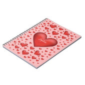 Rode harten met  tekst notitieboek (Linkerzijde)