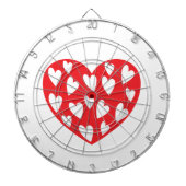 Rode harten met weinig hart dartbord (Voorkant)