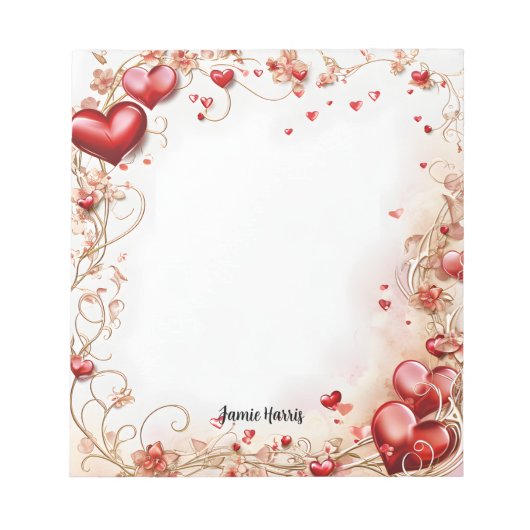 Rode harten notitieblok (Voorkant)