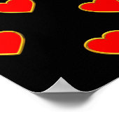 Rode harten op een zwarte achtergrond poster (Hoek)