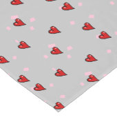 Rode harten op grijs korte tafelloper (Hoek)