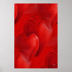 Rode harten op Posters Canvas