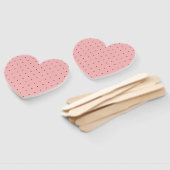 Rode harten op roze handwaaier (Niet-gemonteerd)