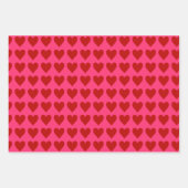 Rode harten op roze inpakpapier vel (Voorkant 3)