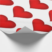 Rode harten op wit inpakpapier (Hoek)