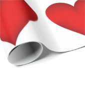 Rode harten op wit inpakpapier (Rol Hoek)