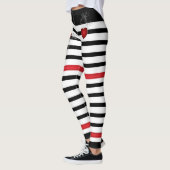 Rode harten op zwart en wit leggings (Links)