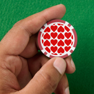 Rode harten patroon, romantisch, liefde poker chips