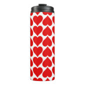 Rode harten patroon, romantisch, liefde thermosbeker (Voorkant)