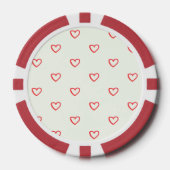 Rode harten patroon, Schattige, liefde Poker Chips (Voorkant)