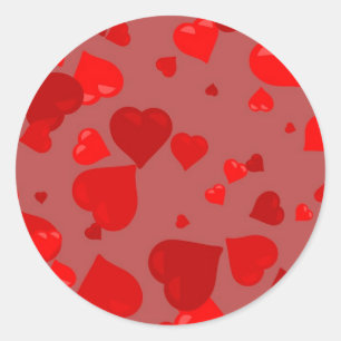 Rode harten ronde sticker
