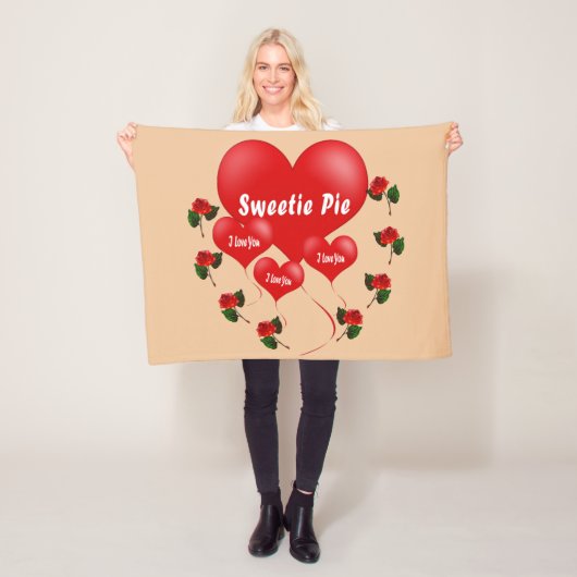 Rode Harten & Rozen Fleece Deken – Romantisch (In situ)