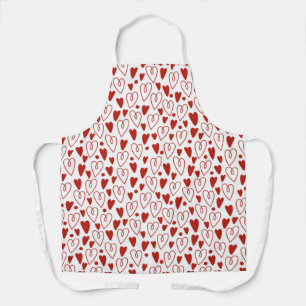 Rode harten schort