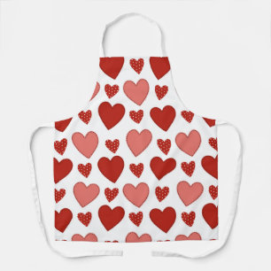 Rode harten schort