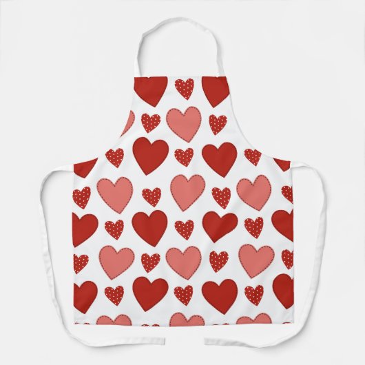 Rode harten schort (Voorkant)