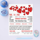 Rode harten, speed Dating Event Adverteren Flyer (Enkel)