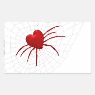 Rode Harten Spin Rechthoekige Sticker