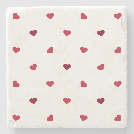 Rode harten stenen onderzetter (Voorkant)