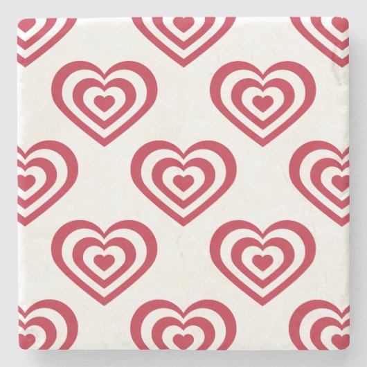 Rode harten stenen onderzetter (Voorkant)