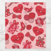 Rode harten strikken vlinders bloemen-Moederdag Wijn Etiket (Enkel label)