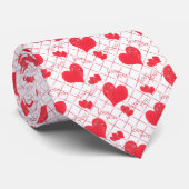 Rode harten, tekst, "hou van je". stropdas (Opgerold)