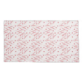 Rode harten tekstliefdesroze achtergrond kussensloop (Achterkant-Links)