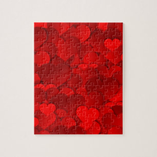 Rode harten textuur legpuzzel