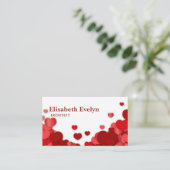 Rode harten visitekaartje (Staand voorkant)