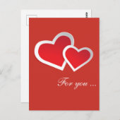 Rode harten voor je... Personaliseren Briefkaart (Voorkant / Achterkant)