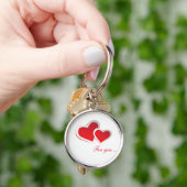 Rode harten voor jou ... Personaliseer knoop sleut Sleutelhanger (Hand)