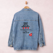 Rode harten vrede hoop gezondheid liefde denim jacket (Hangar)