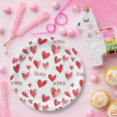 Rode Harten XOXO Liefde Papieren Bordje (Feest)