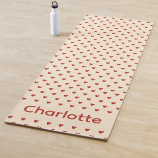 Rode hartenpatroon op crèmekleurige achtergrond yo yogamat