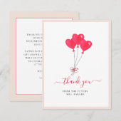 Rode Hartjes Bruidscadeau Plat Bedankkaart (Voorkant / Achterkant)