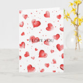 Rode Hartjes Liefde Kaart (Gele Bloem)