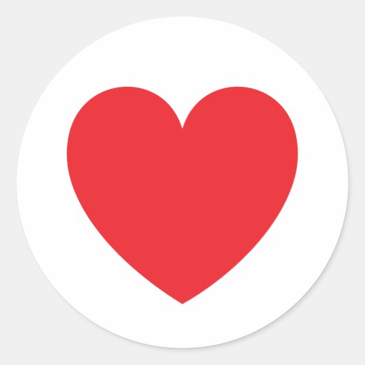 Rode hartliefde of Valentijnsdag Ronde Sticker (Voorkant)