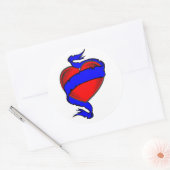 rode hartlint ronde sticker (Envelop)