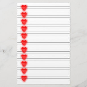 Rode hartritme - optionele lijnen briefpapier