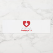 Rode hartritmekruis Hangover Kit Water Fleslabels Waterfles Etiket (Enkel label)