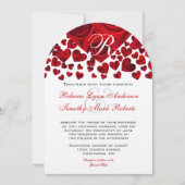 Rode Hartrozen Trouw Uitnodiging (Voorkant)